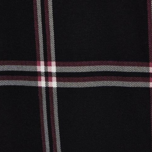 Torrid Black Plum Plaid Midi Studio Luxe Ponte Skirt w pockets - discontinued - Picture 4 of 7